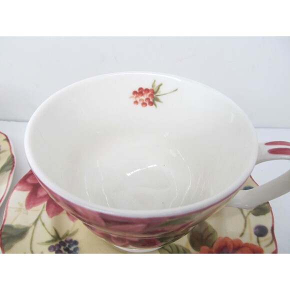 Noble Excellence Splendor Set Of 2 Floral Cups And 2 Saucers - Picture 3 of 10